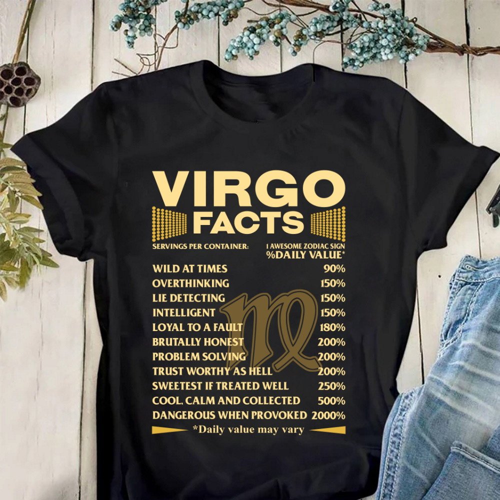 vintage virgo girl, virgo facts, virgo birthday, astrology t-shirt