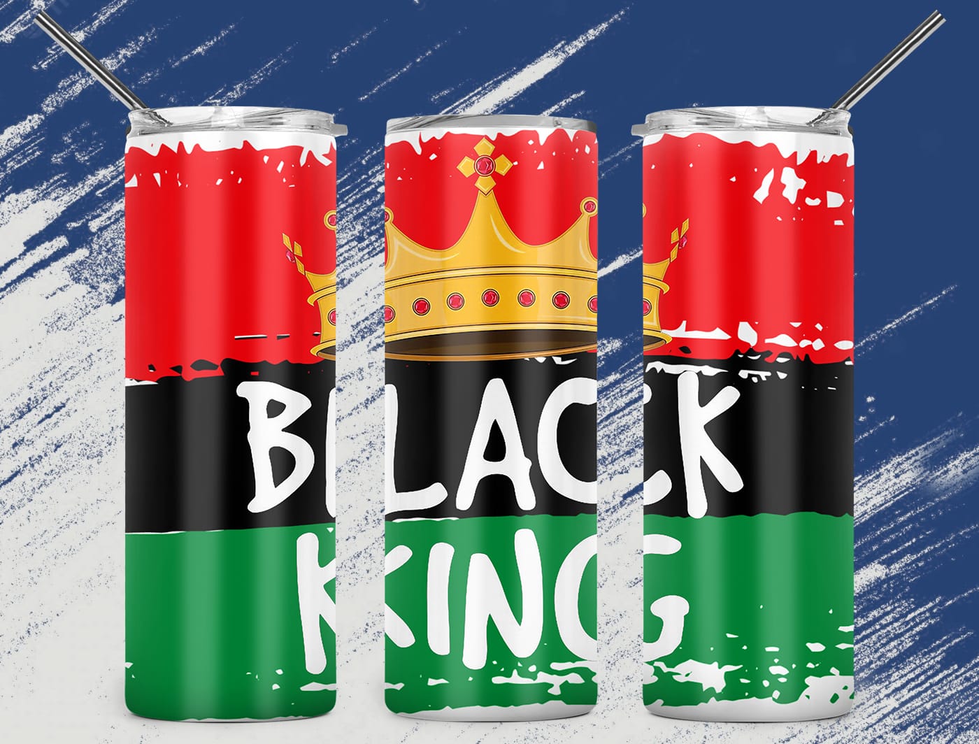 black king juneteenth skinny tumbler