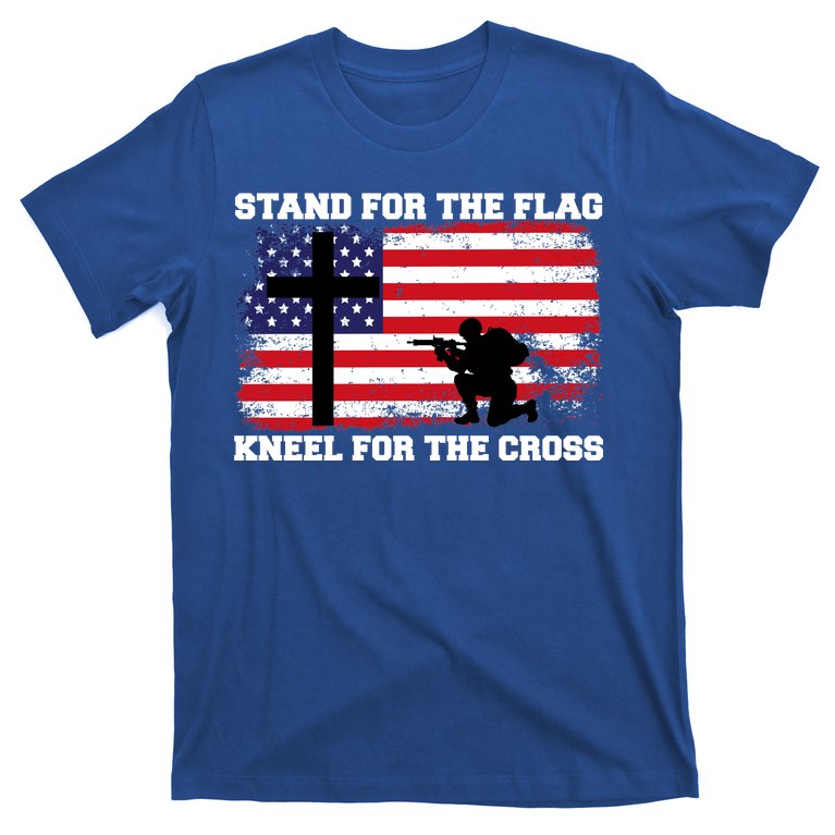 stand for the flag kneel for the cross usa army t-shirt