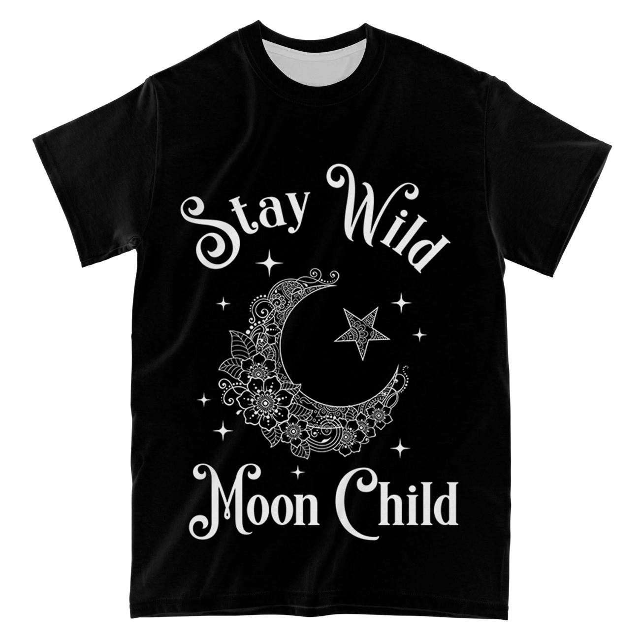 stay wild moon child all over print t-shirt