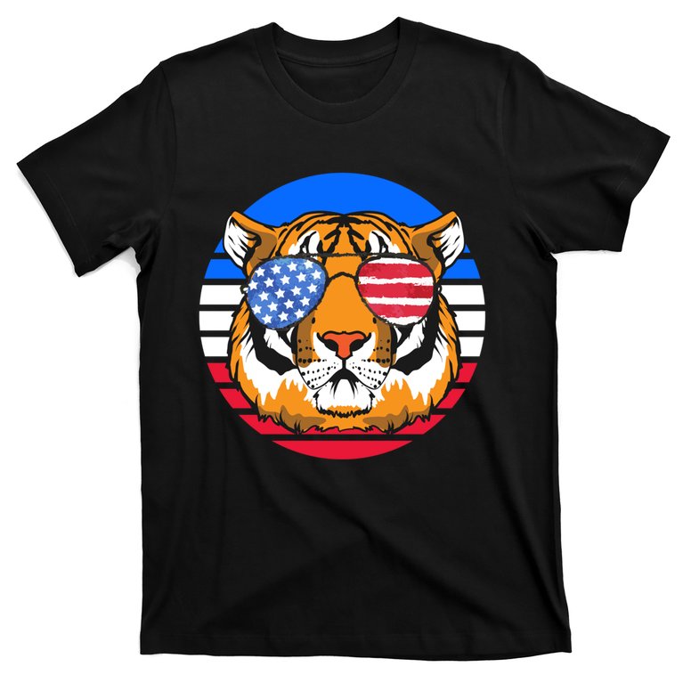tiger american flag t-shirt