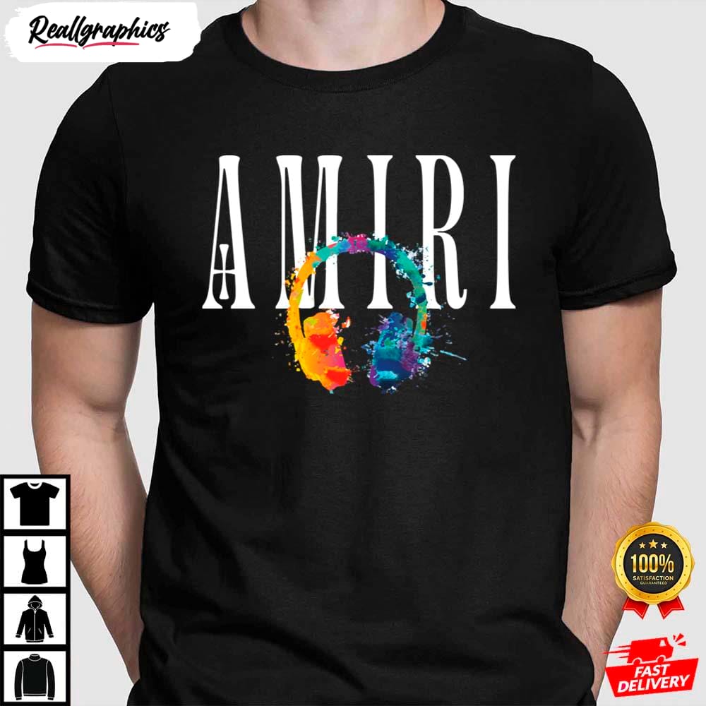 colorful headphone amiri shirt