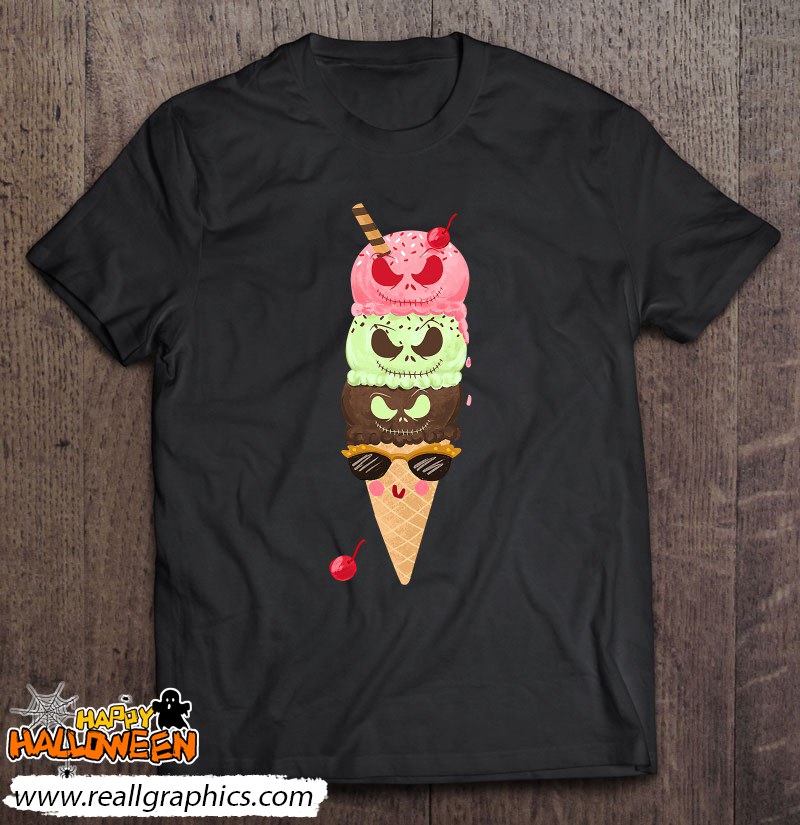 halloween creepy face for ice cream lovers shirt