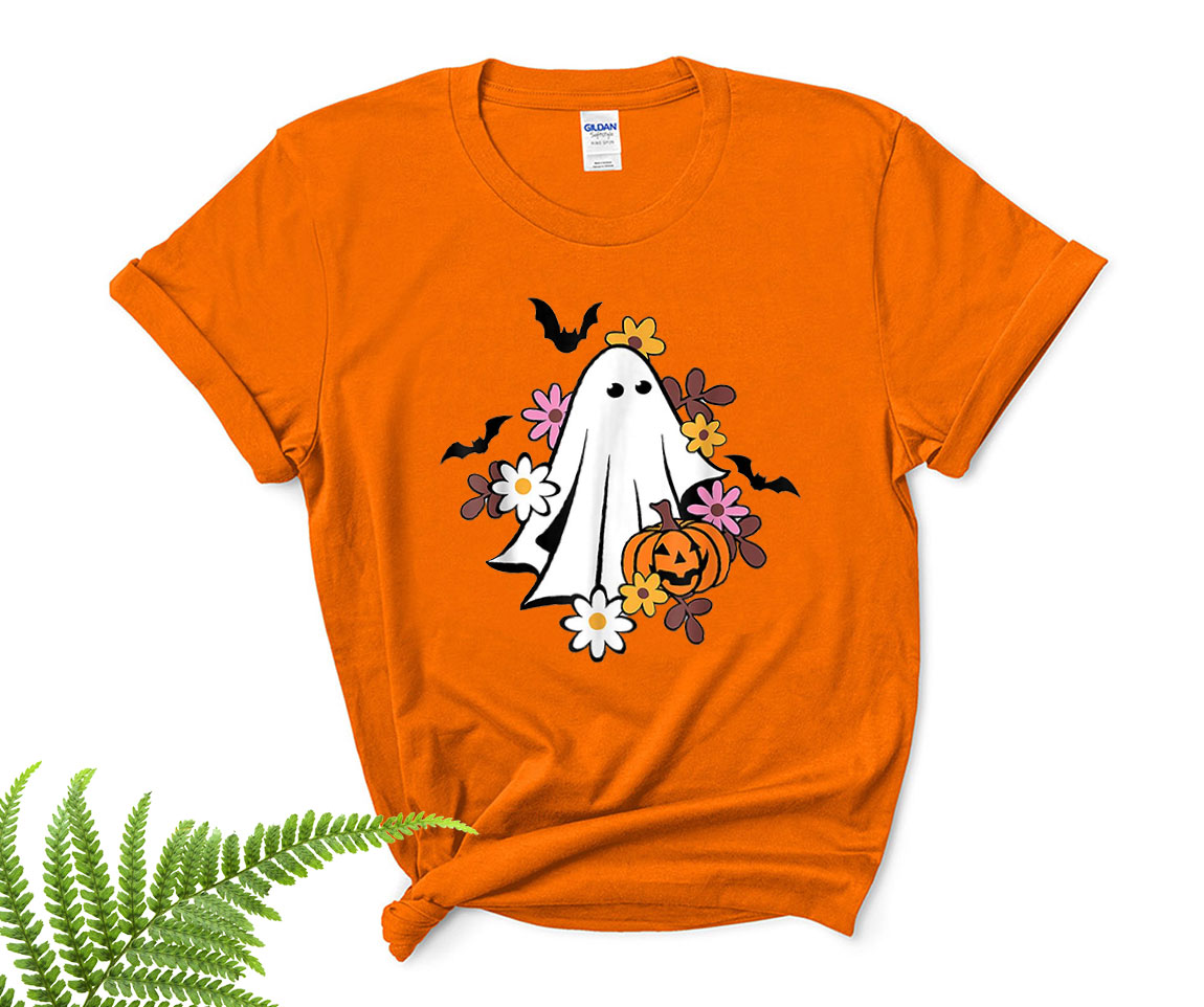 halloween ghost vintage groovy trick or treat spooky vibes spooky ghost shirt