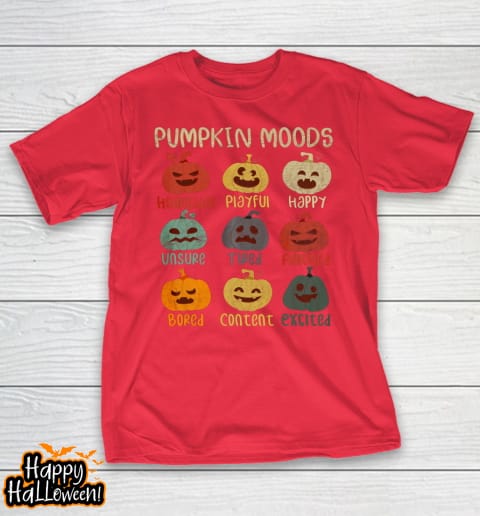 halloween pumpkins emotions funny pumpkin moods shirt