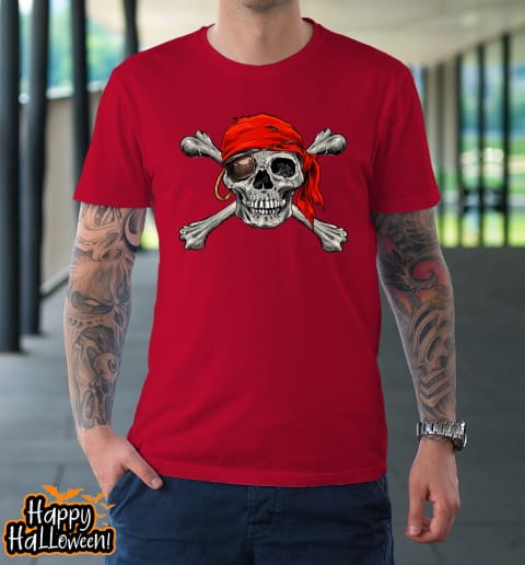 jolly roger pirate skull crossbones halloween costume shirt