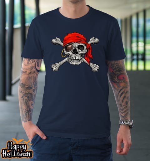 jolly roger pirate skull crossbones halloween costume shirt