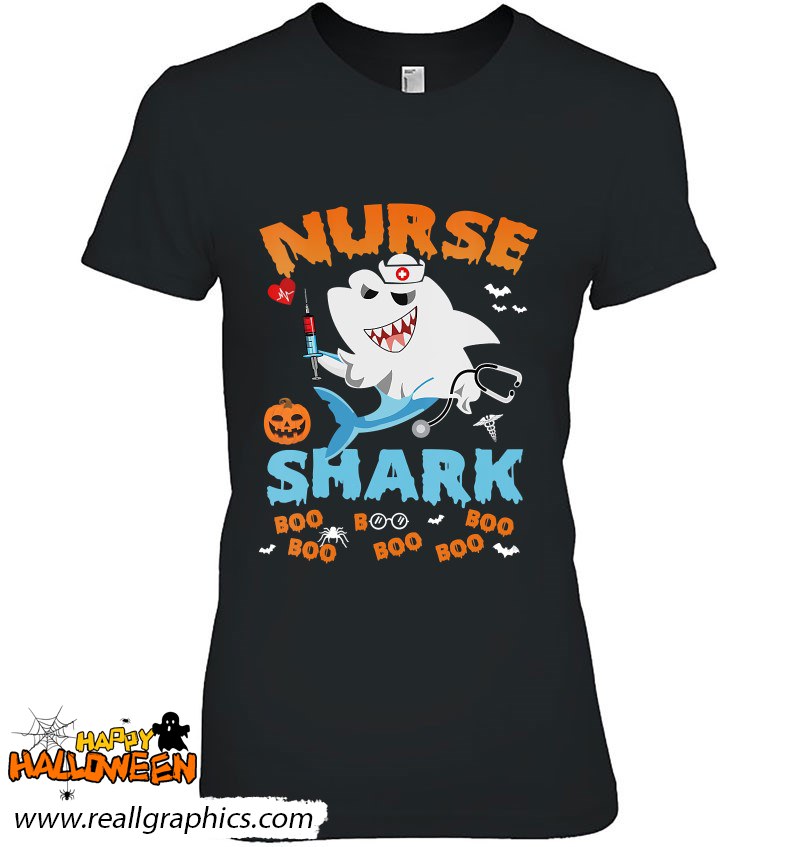 nurse shark boo boo boo pumpkin halloween witch creepy party shirt