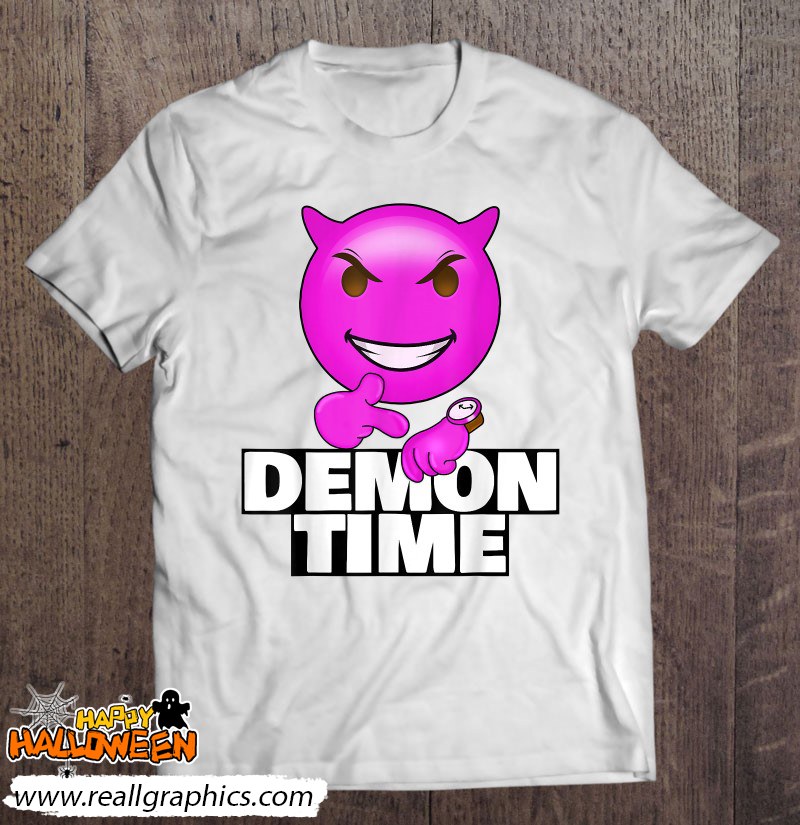 on demon time meme emote funny trending slang street shirt