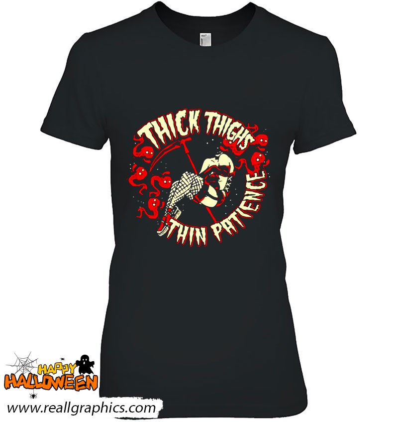 skull thick thighs thin patience shirt