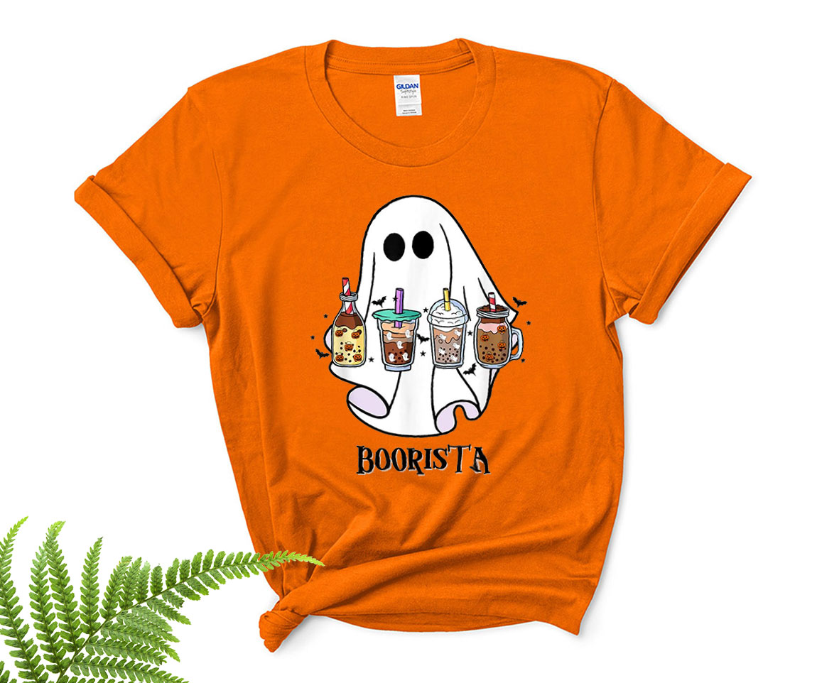 spooky ghost boorista boo coffee halloween spooky ghost coffee barista shirt