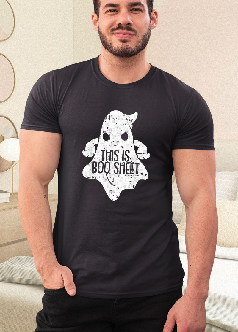 this is boo sheet lazy halloween costume funny spooky ghost pun shirt
