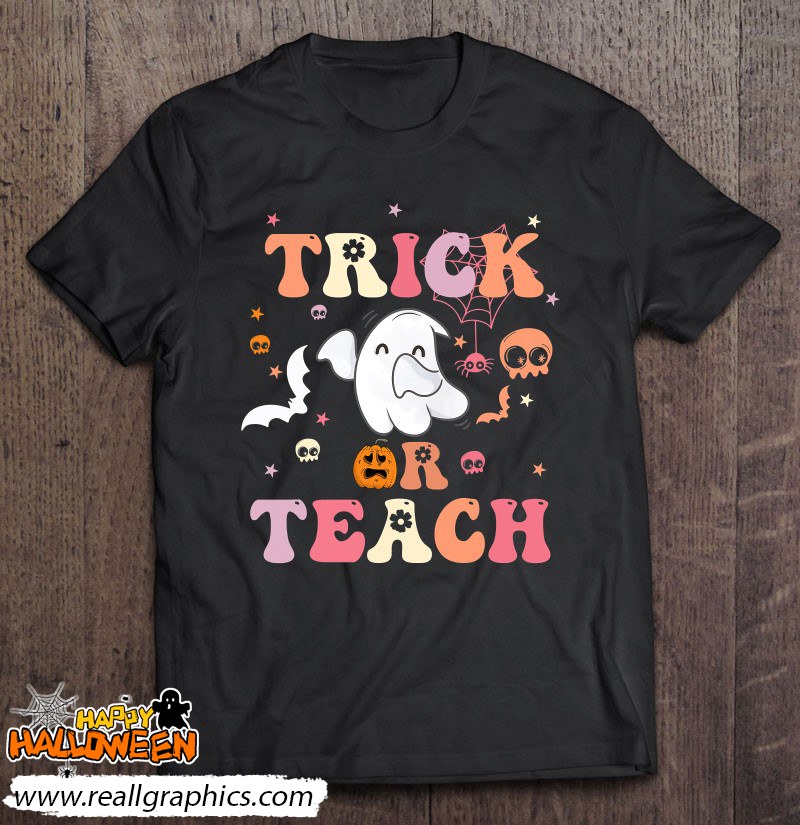 trick or teach tshirt retro vintage groovy shirt