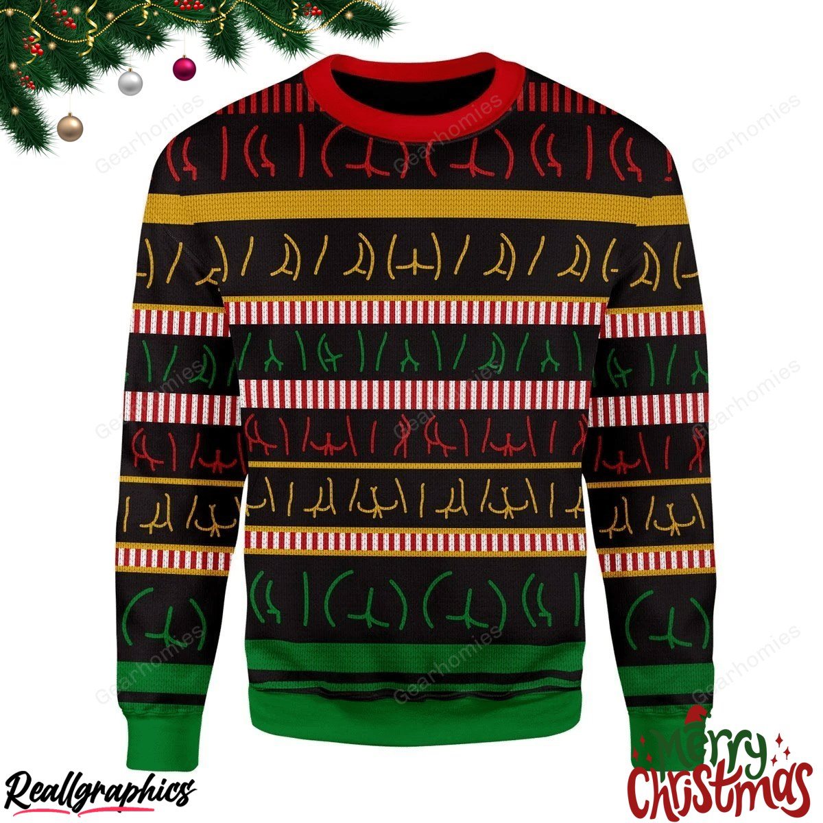 merry christmas butts wall christmas ugly sweatshirt - sweater