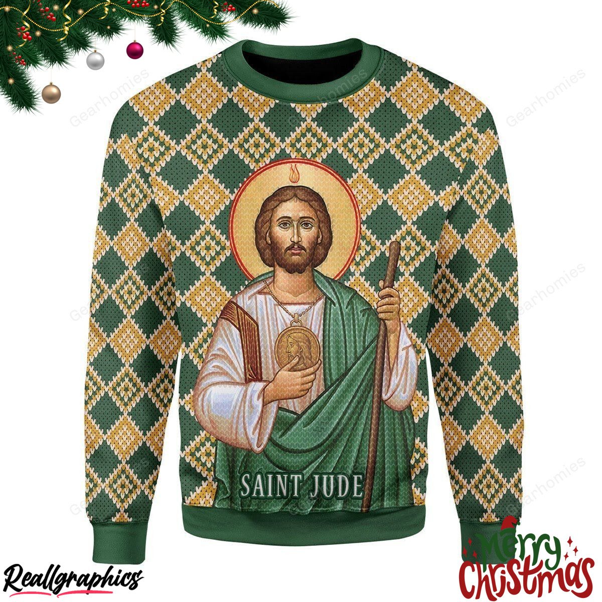 merry christmas jude the apostle christmas ugly sweatshirt - sweater