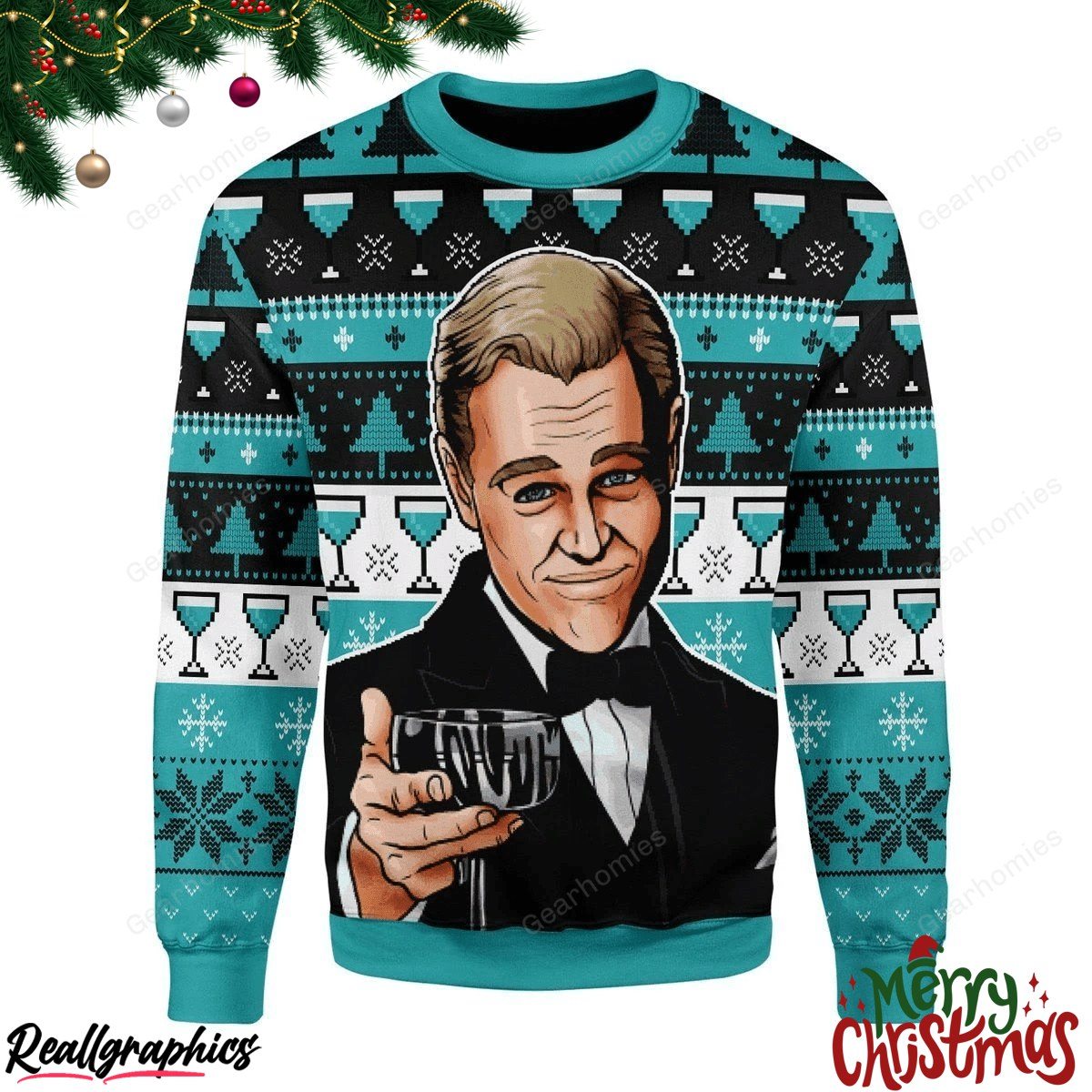 merry christmas leo wine glass meme christmas ugly sweatshirt - sweater