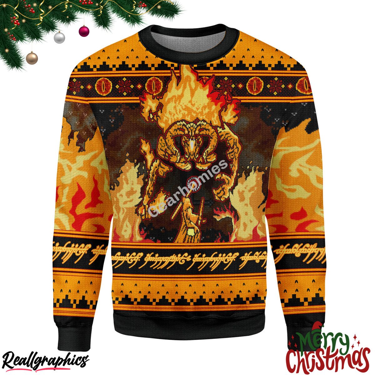 merry christmas lotr you shall not pass christmas ugly sweatshirt - sweater