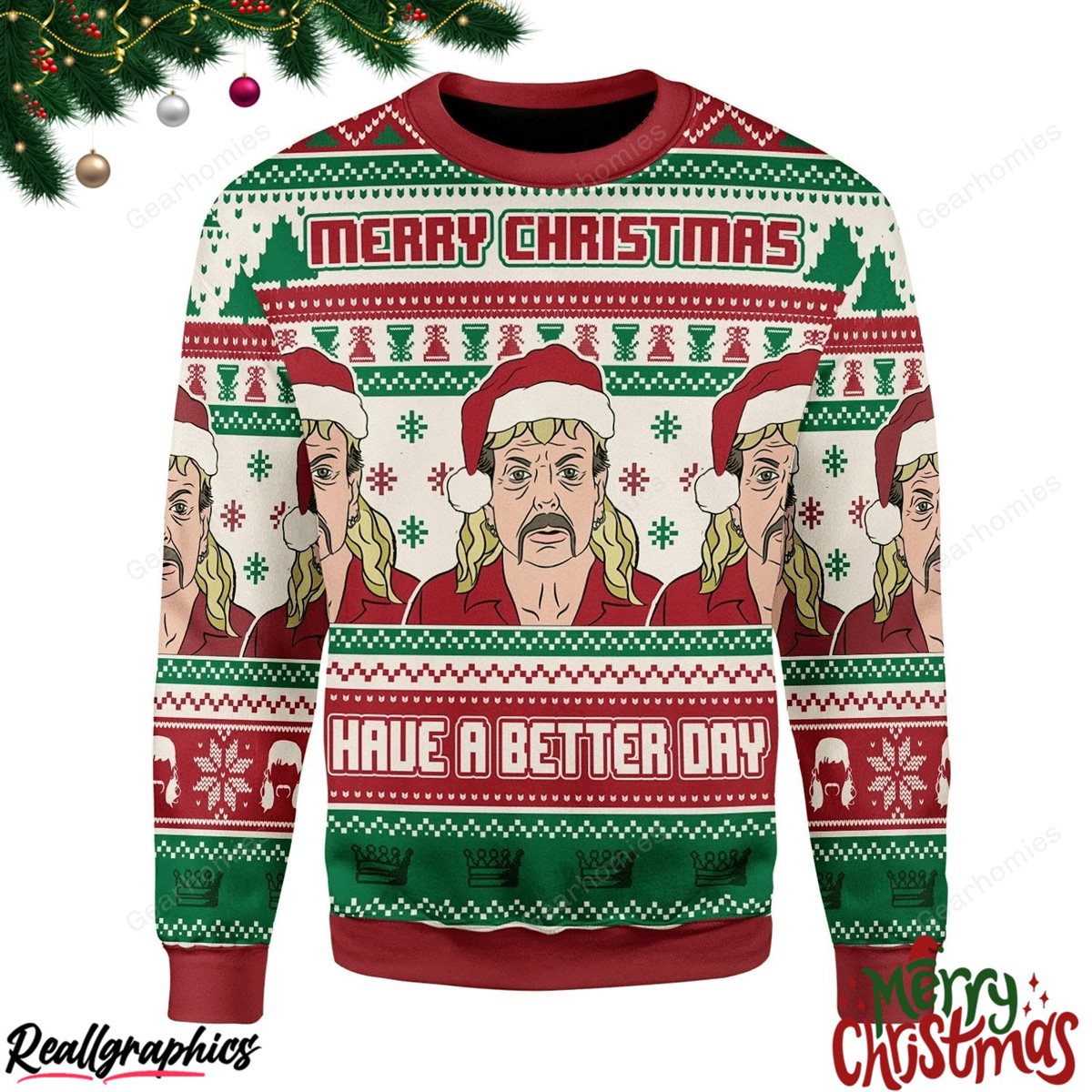 merry christmas merry christmas have a better day all over print ugly sweatshirt, sweater