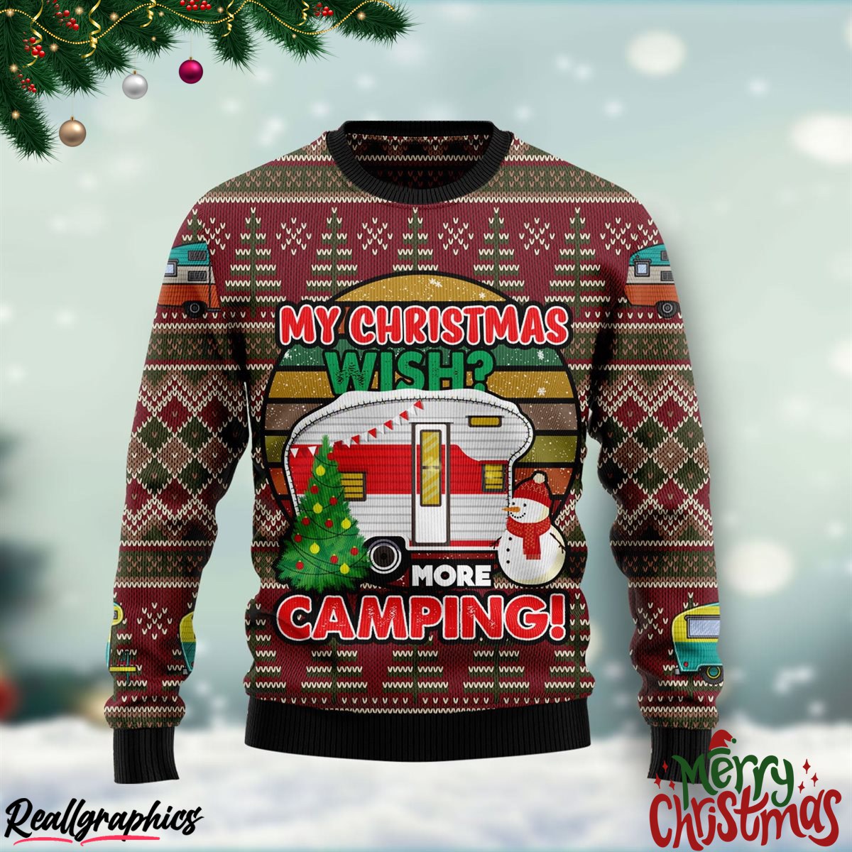 my christmas wish more camping ugly sweatshirt, sweater