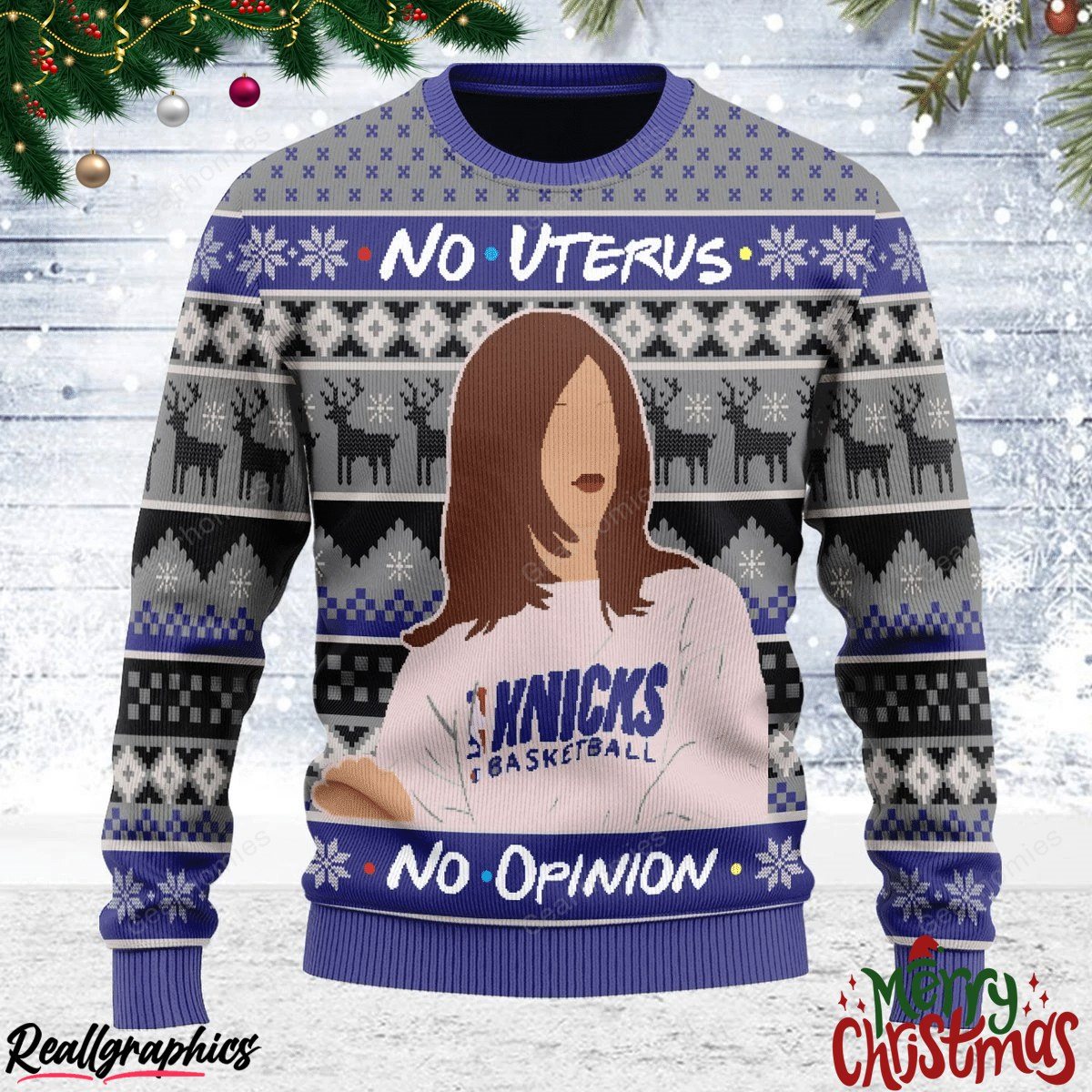 no uterus no opinion christmas ugly sweatshirt - sweater