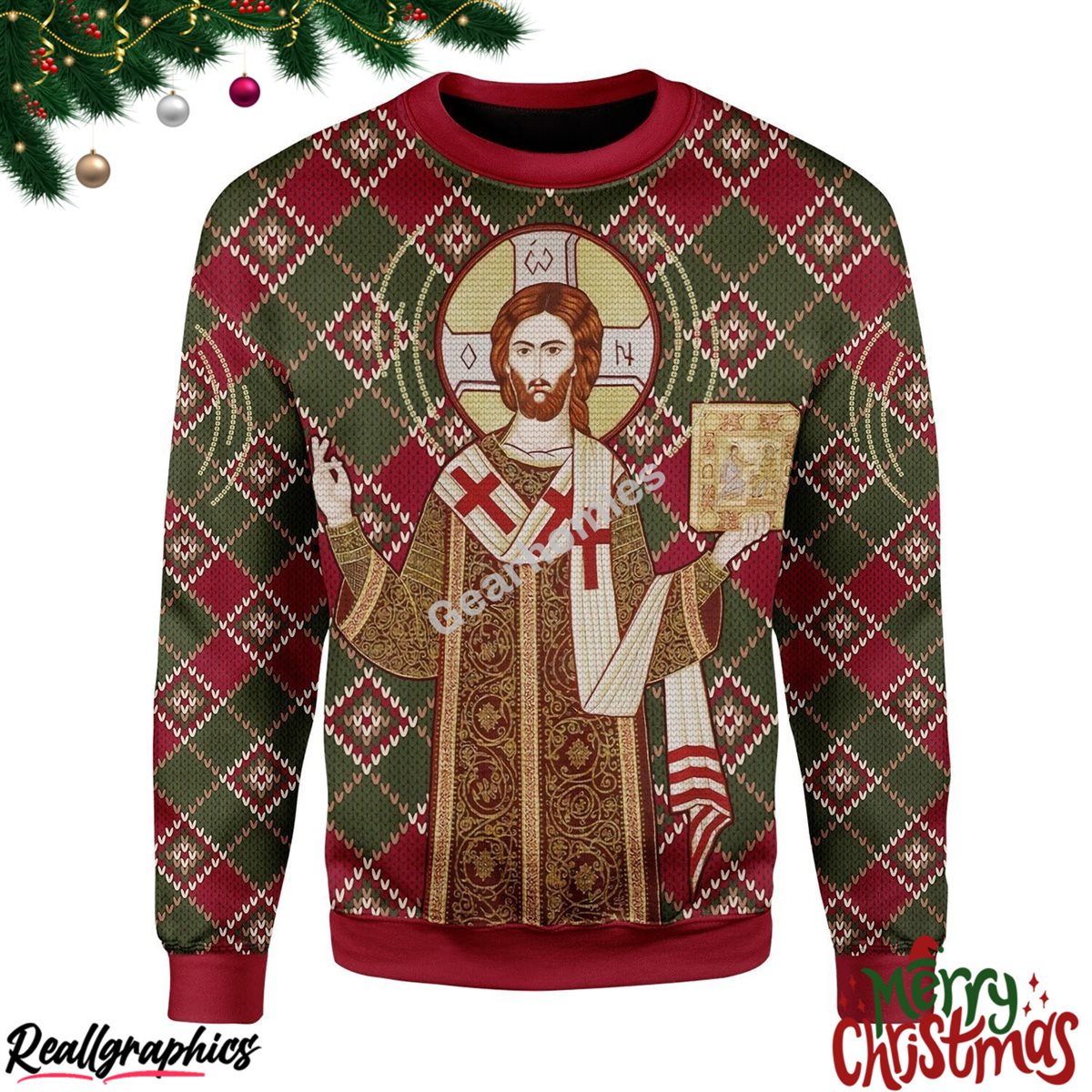 orthodox christianity christmas ugly sweatshirt - sweater