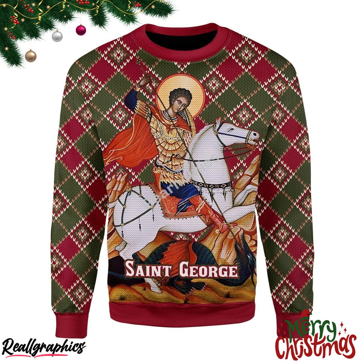 saint george christmas ugly sweatshirt - sweater