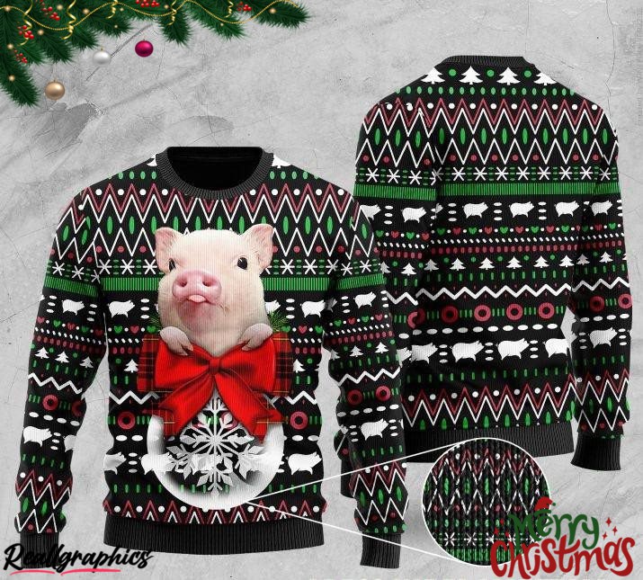 santa pig christmas ugly sweatshirt, sweater