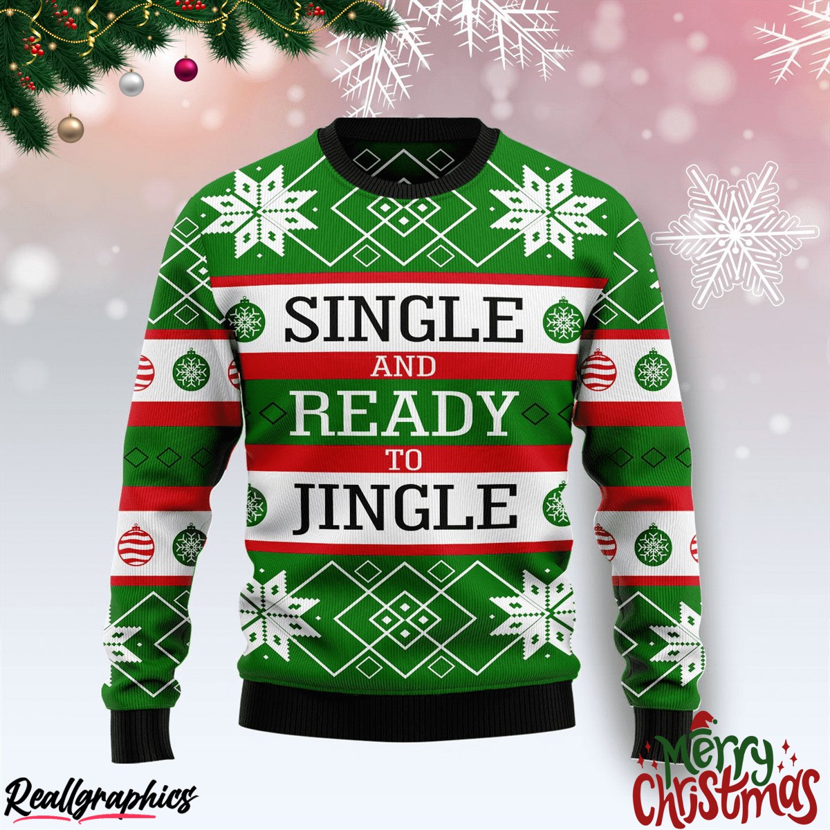 single ready to jingle christmas ugly sweatshirt, sweater