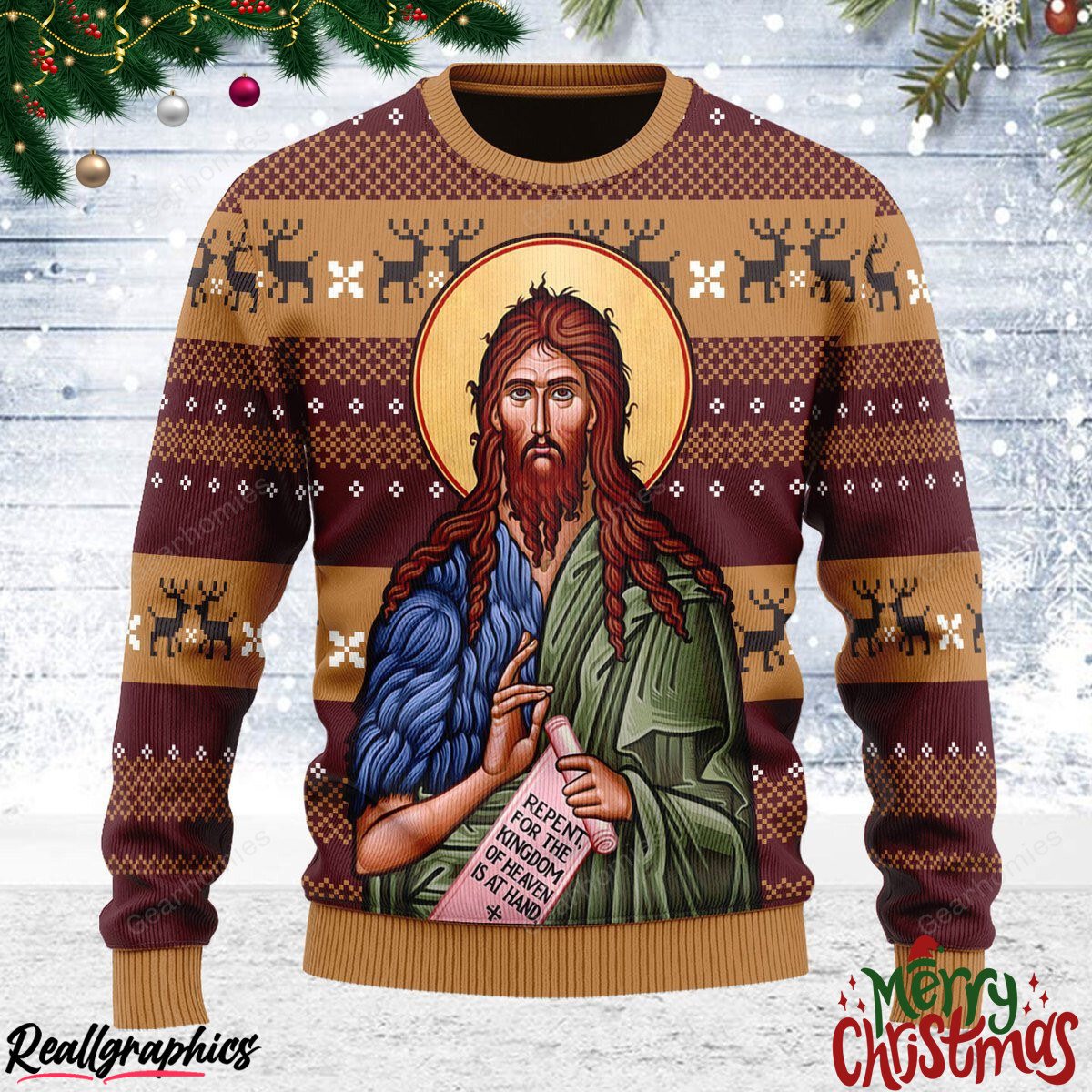 st. john the baptist christmas ugly sweatshirt - sweater