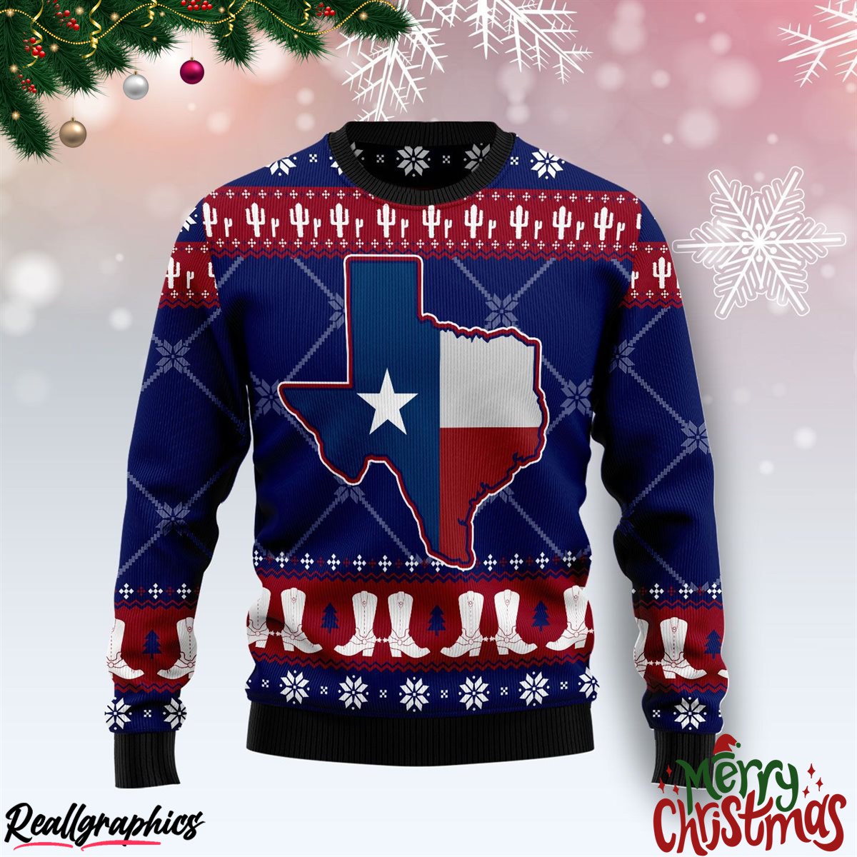 texas map symbols pattern christmas ugly sweatshirt, sweater