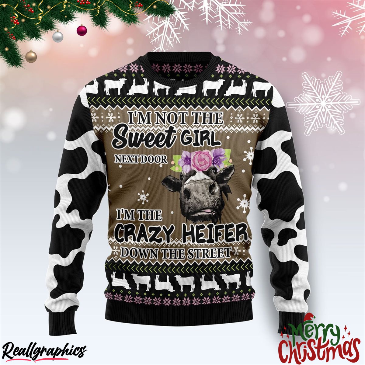 the crazy heifer ugly sweatshirt, sweater