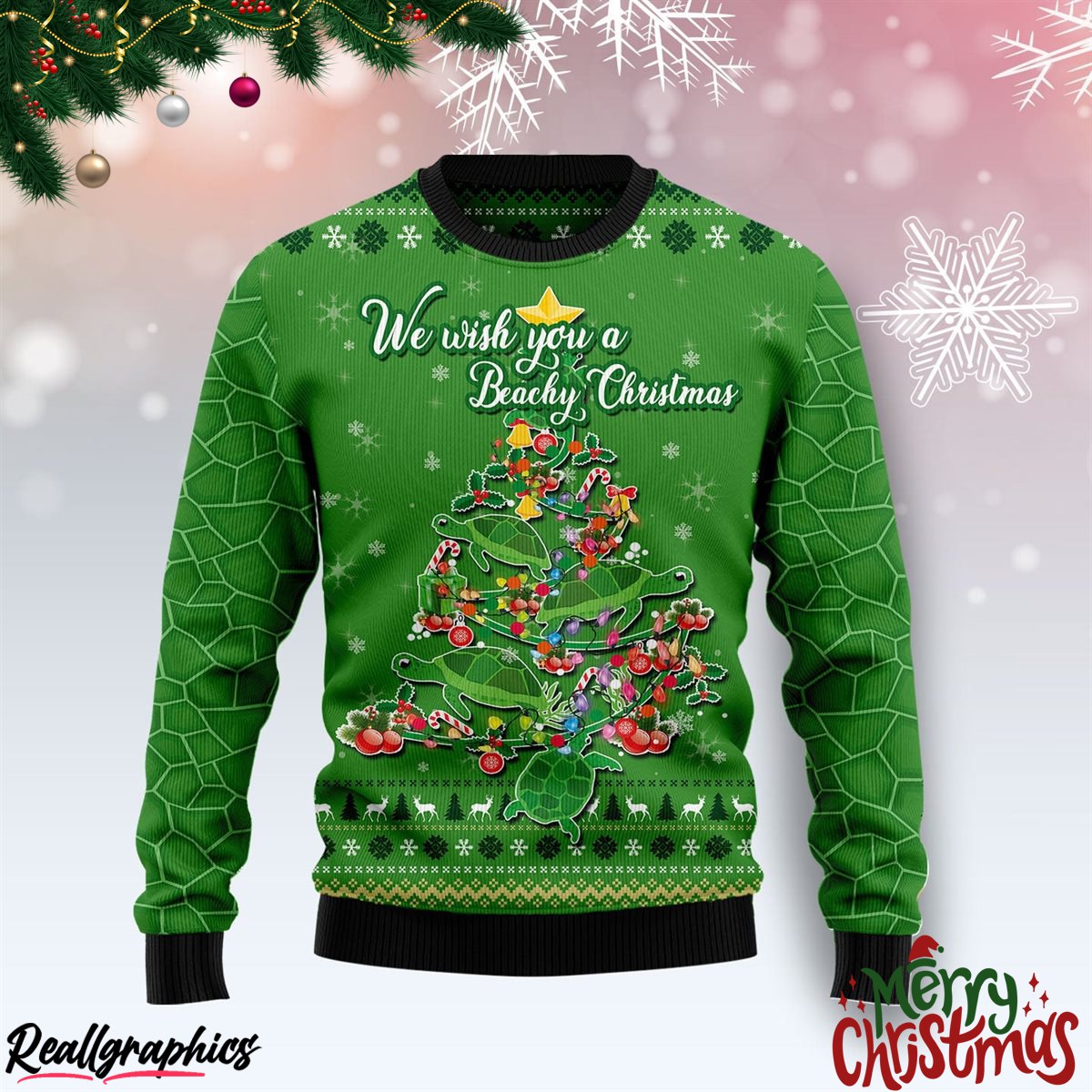 turtle christmas tree ugly sweatshirt, sweater