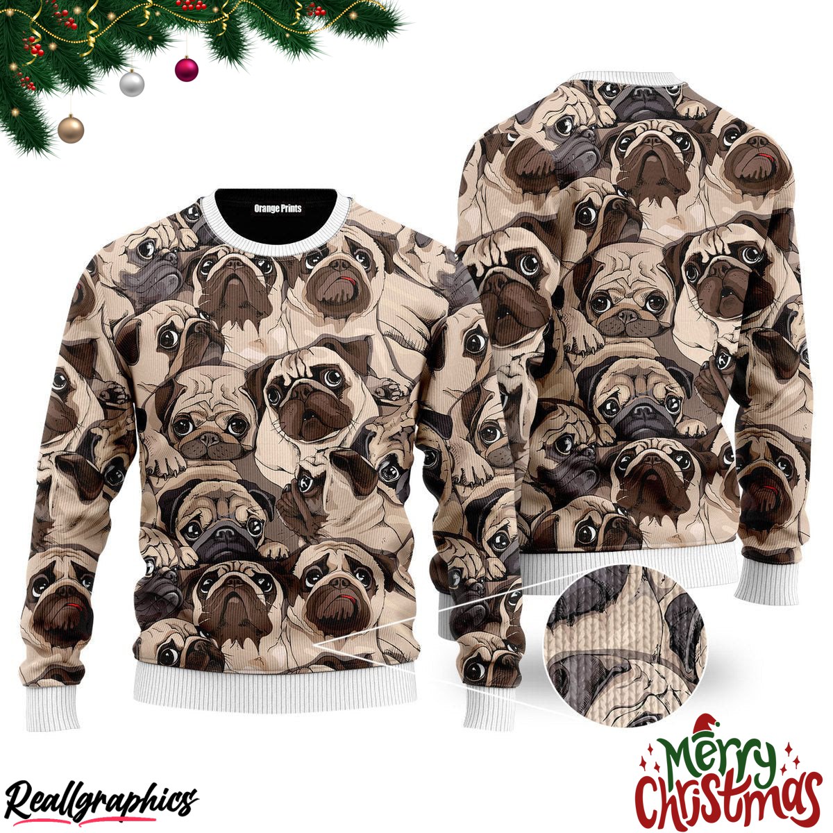 yappy holidays puppy dog christmas ugly sweatshirt, sweater