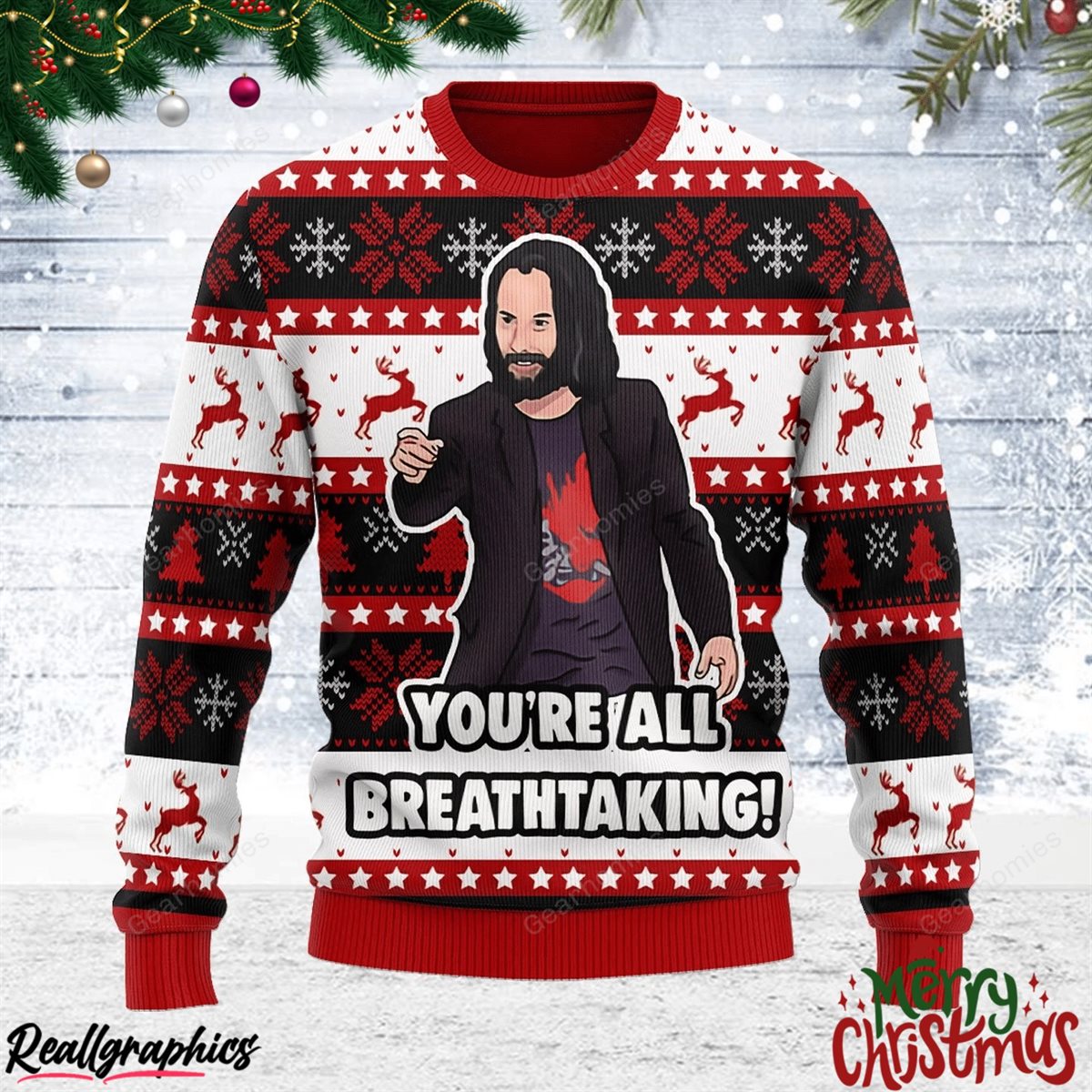 you're all breathtaking christmas ugly sweatshirt - sweater