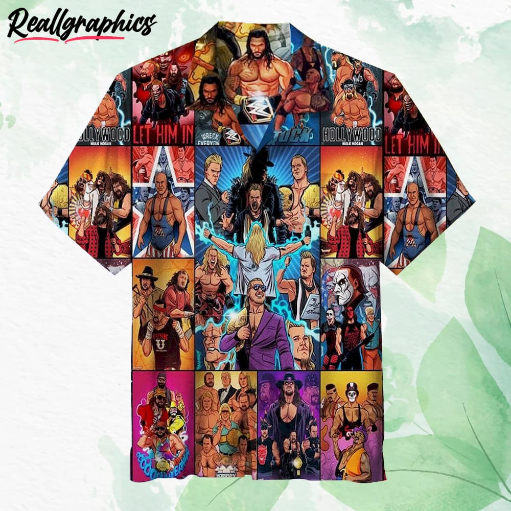 wwe all stars poster hawaiian shirt