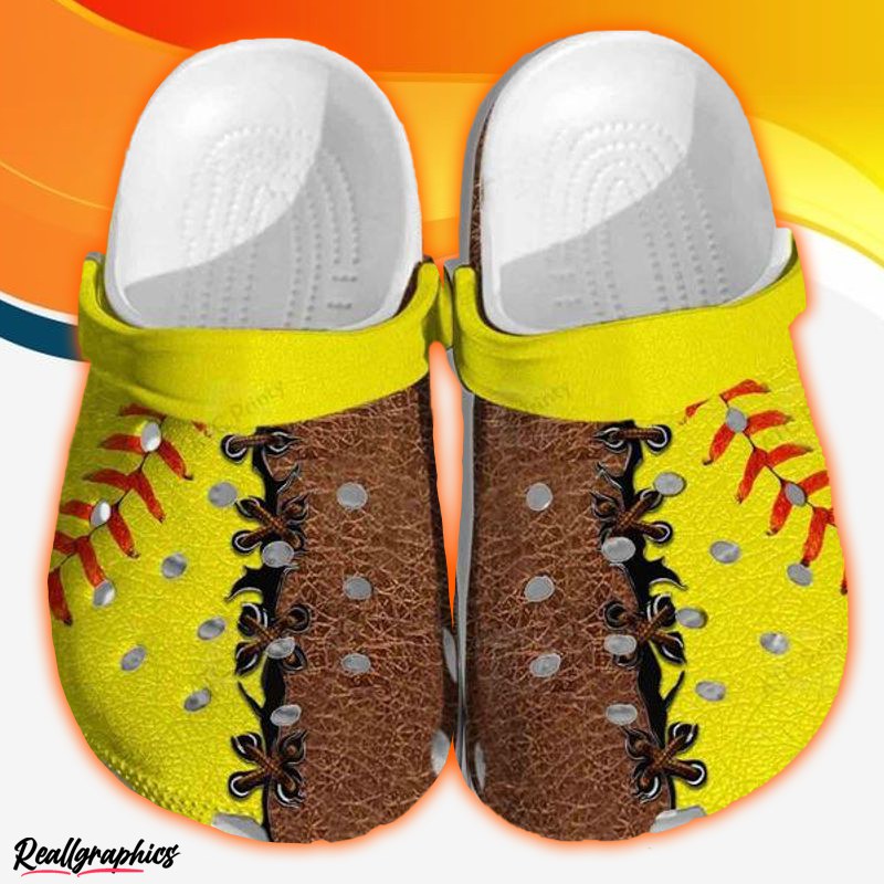 yellow softball classic clog shoes softball shoes sport lovers for your friend in christmas