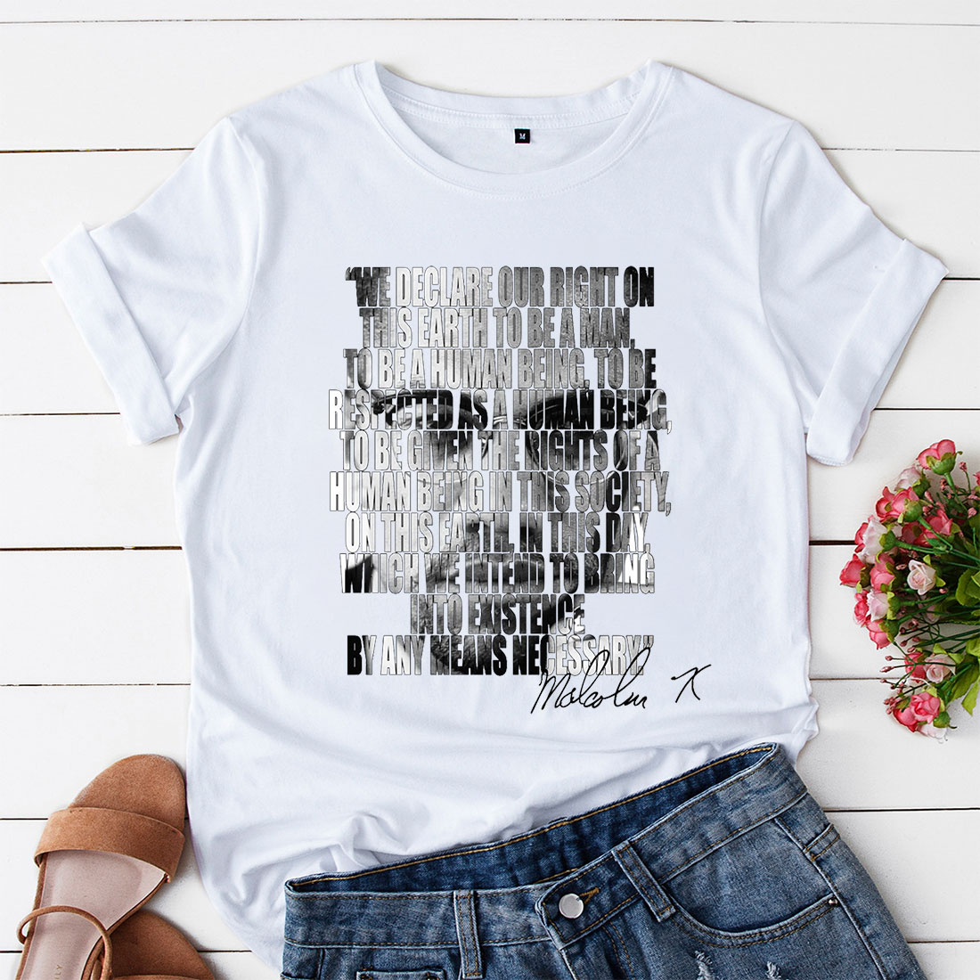 malcolm x by any means necessary shirt