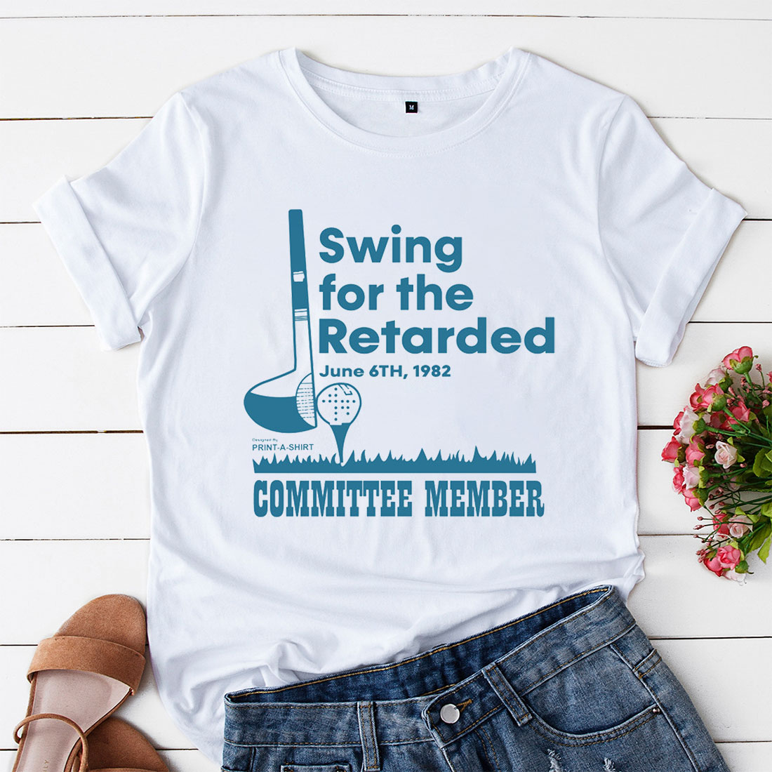 swing for the retarded committee member shirt