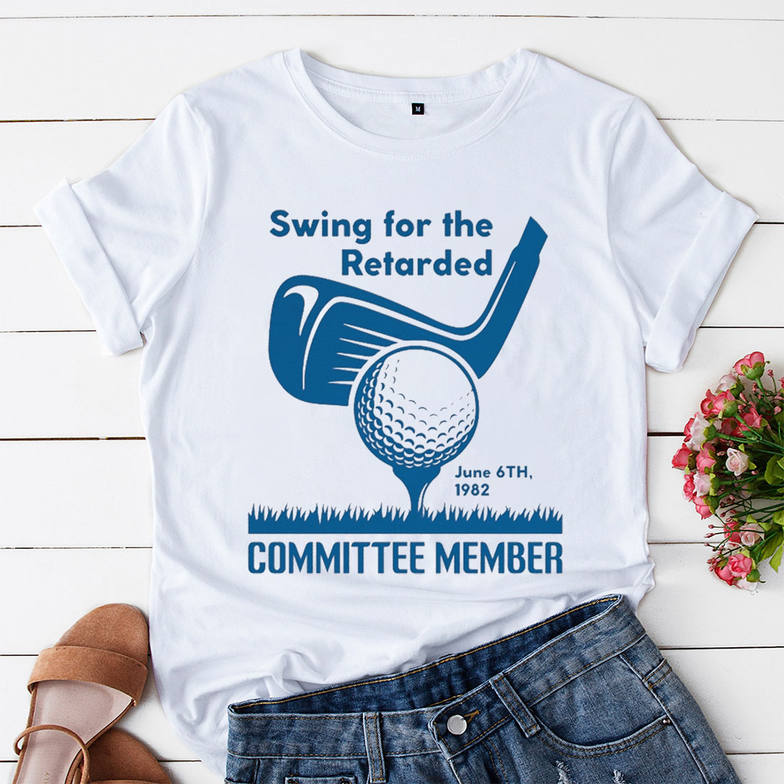 swing for the retarded june 6th 1982 committee member shirt