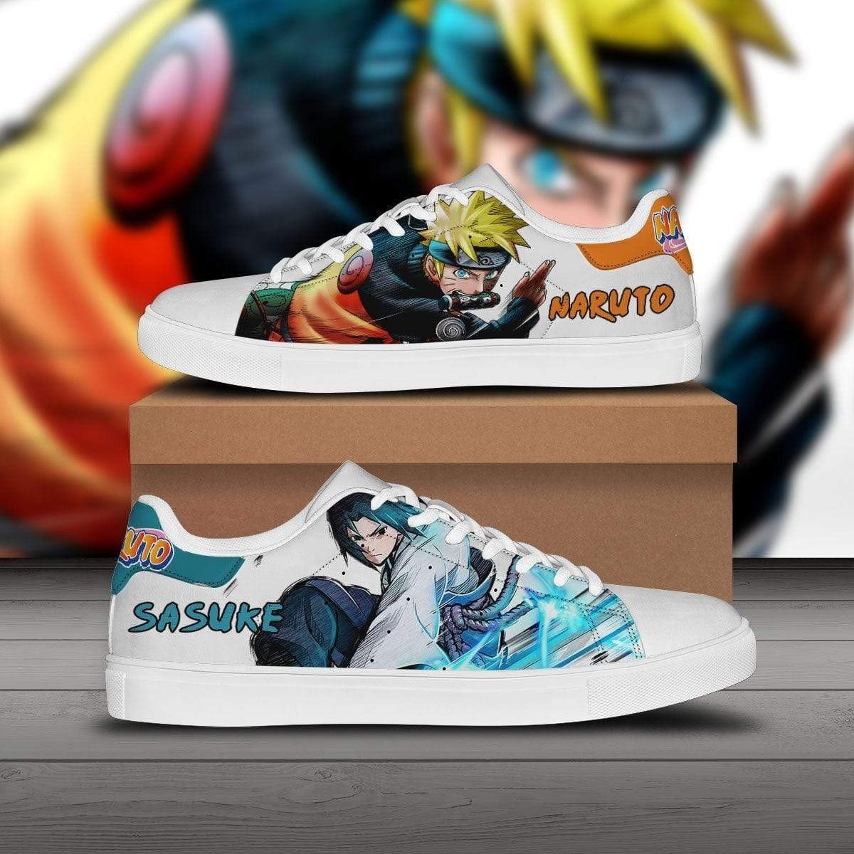 sasuke and naruto shoes, custom anime skate sneakers