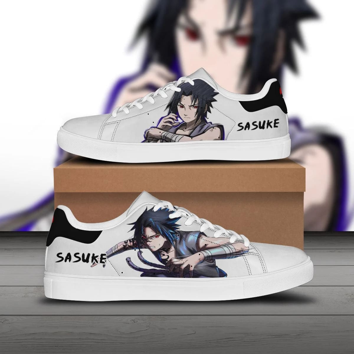 sasuke uchiha skate sneakers naruto custom anime shoes