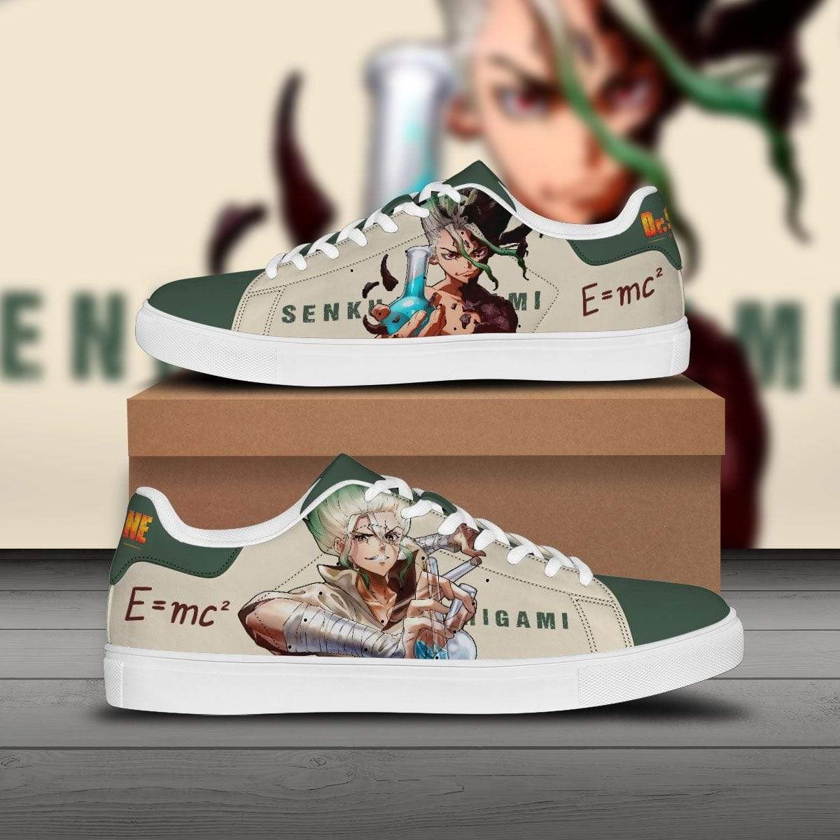 senku ishigami skate sneakers custom dr. stone anime shoes