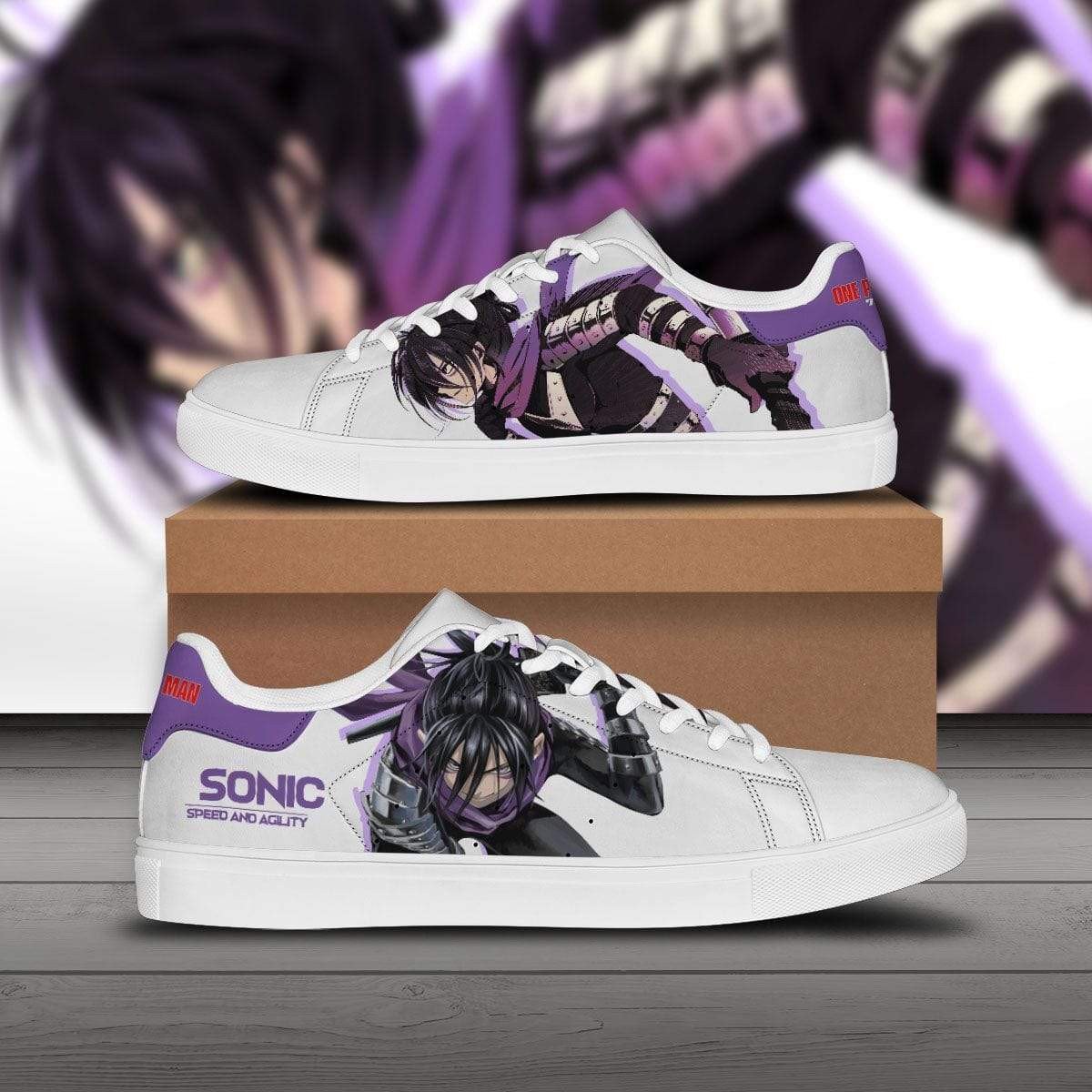 sound sonic skate sneakers custom one punch man anime shoes