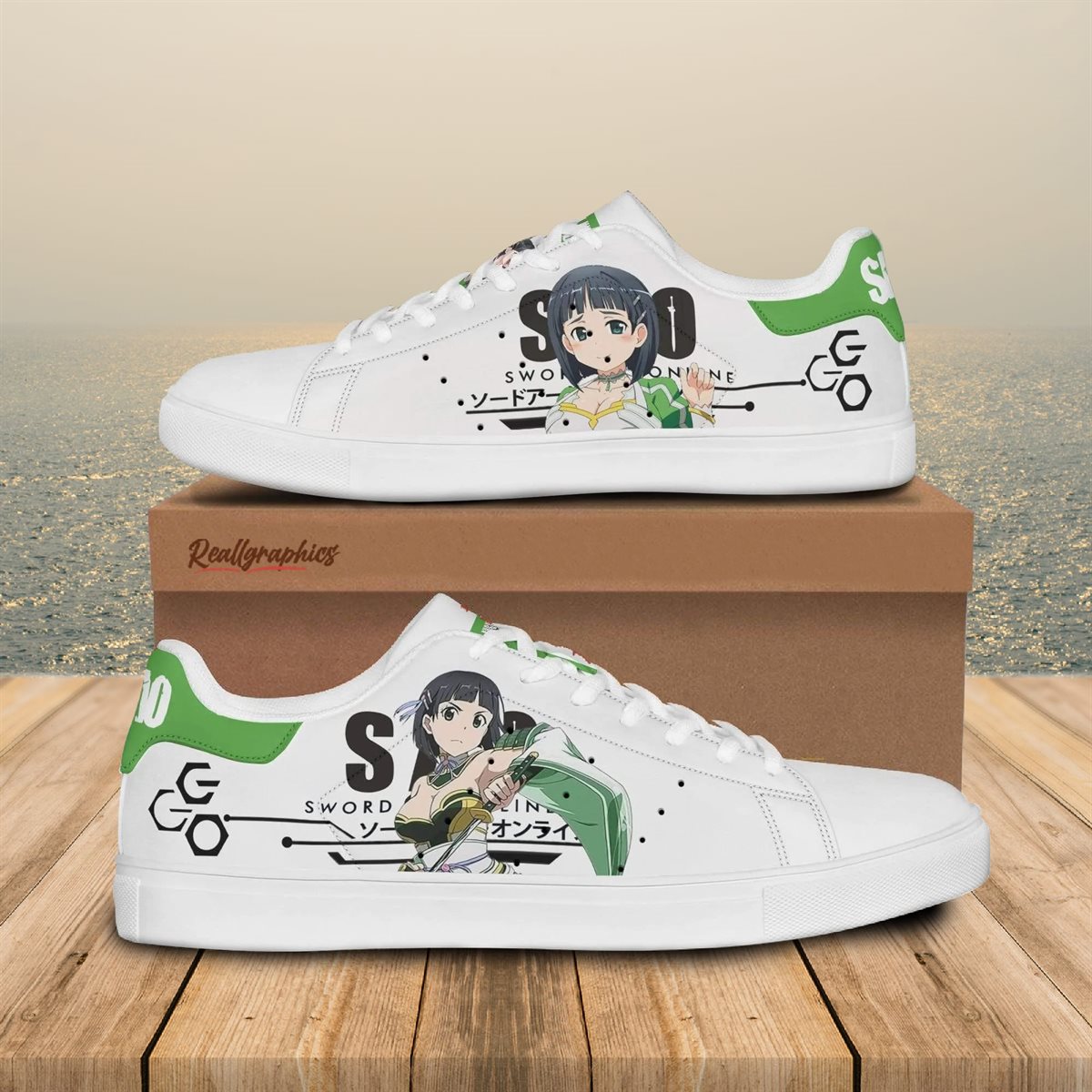 suguha kirigaya sneakers custom sword art online anime stan smith shoes