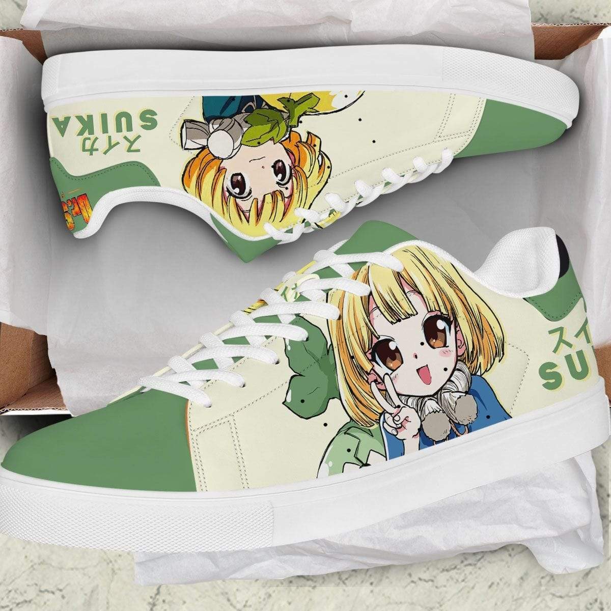 suika skate sneakers custom dr. stone anime shoes