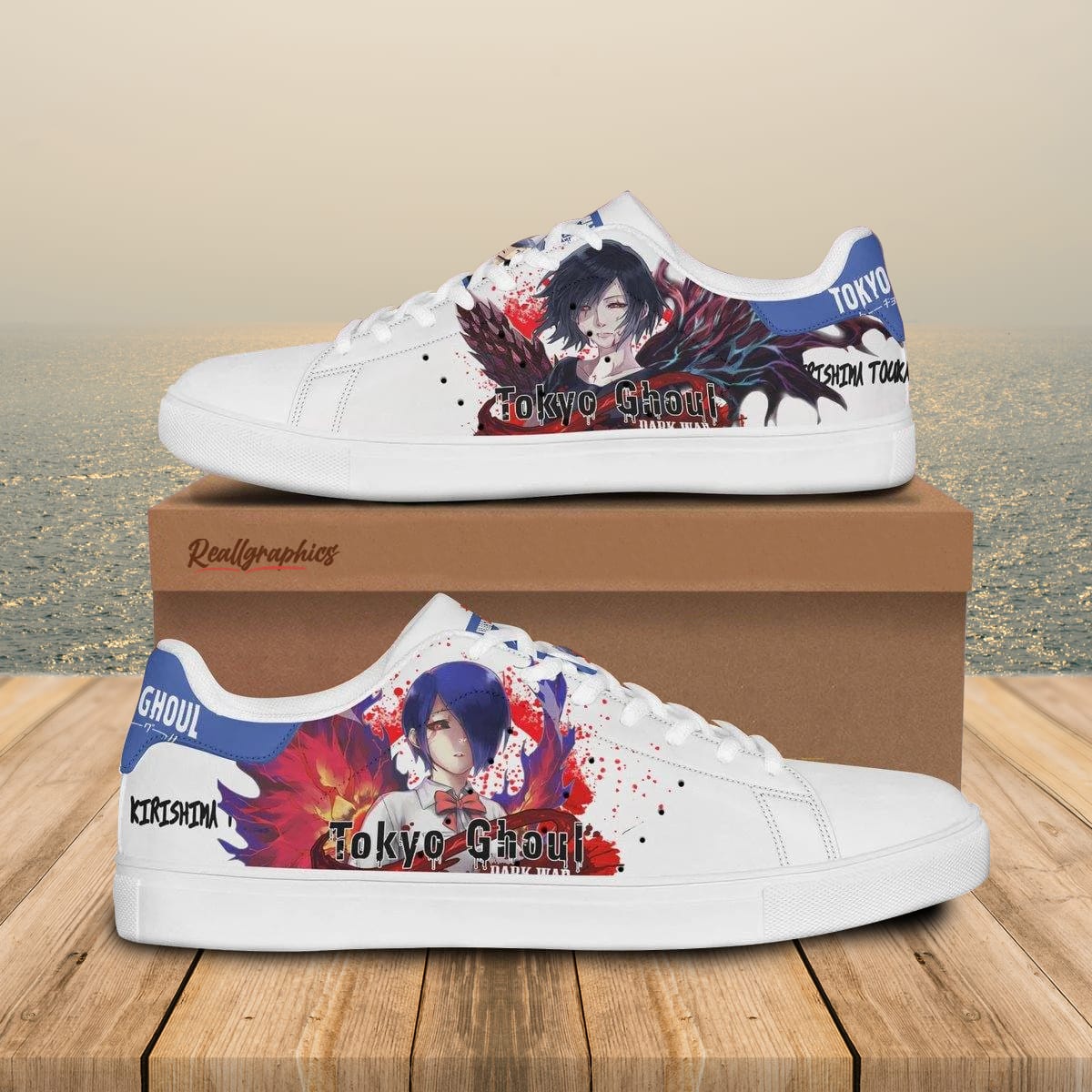 tokyo ghoul kirishima touka stan smith shoes, custom anime sneakers