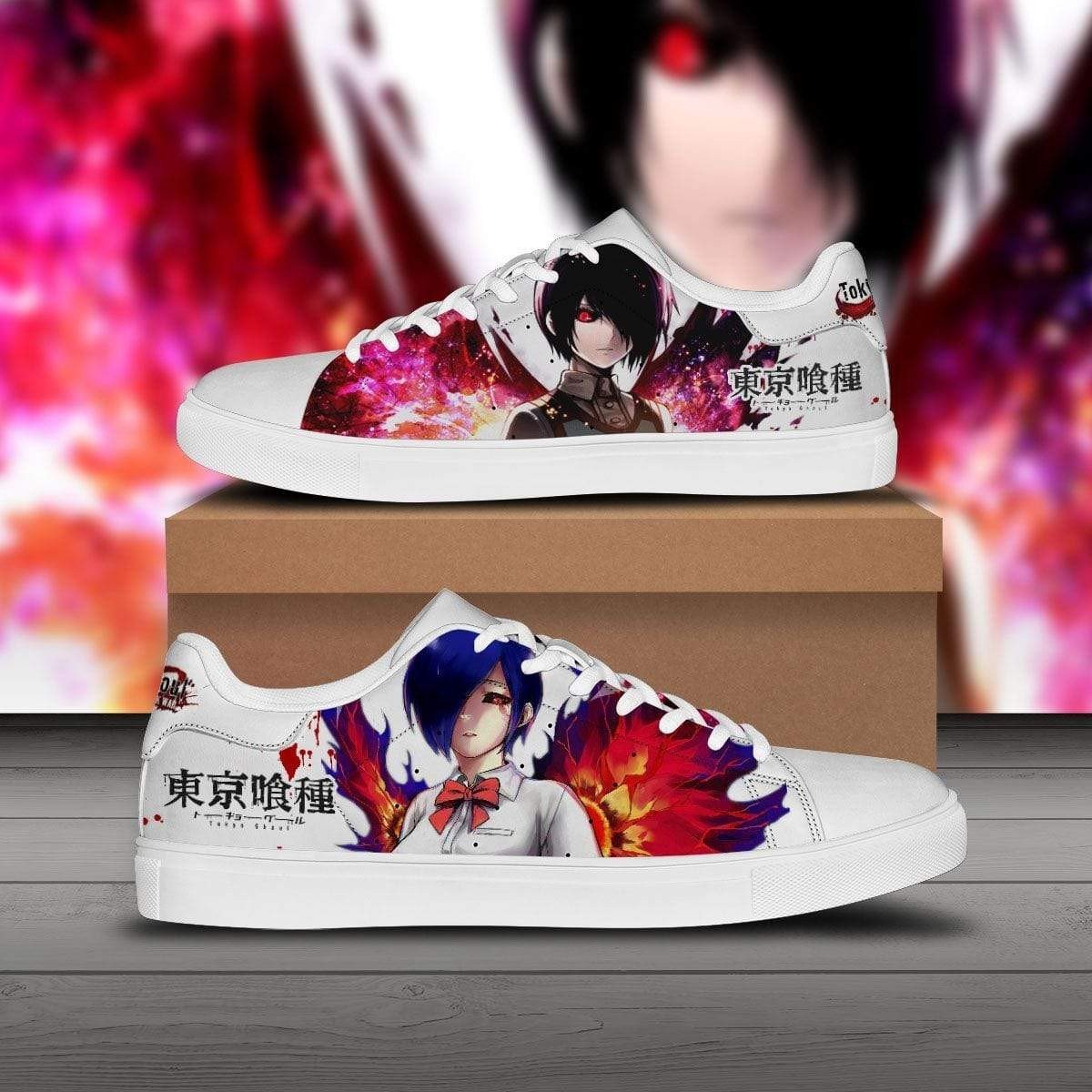 touka kirishima skate sneakers tokyo ghoul custom anime shoes
