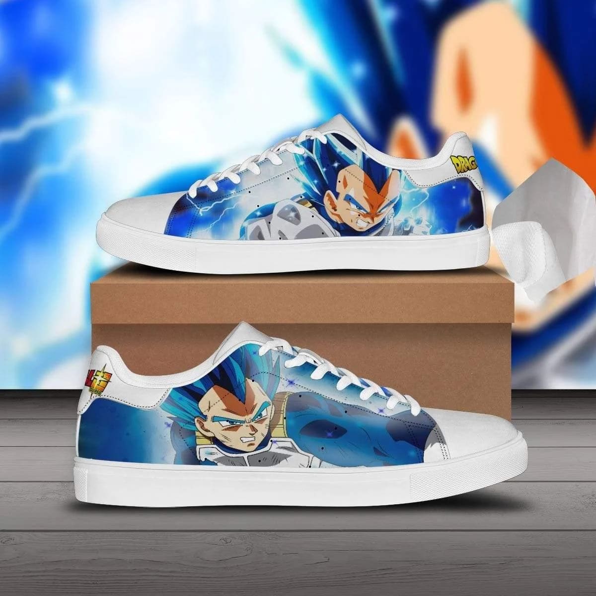 vegeta blue skate sneakers dragon ball super custom anime shoes