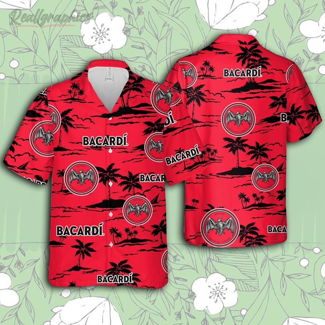 bacardi hawaiian beach pattern shirt hawaii beer shirt