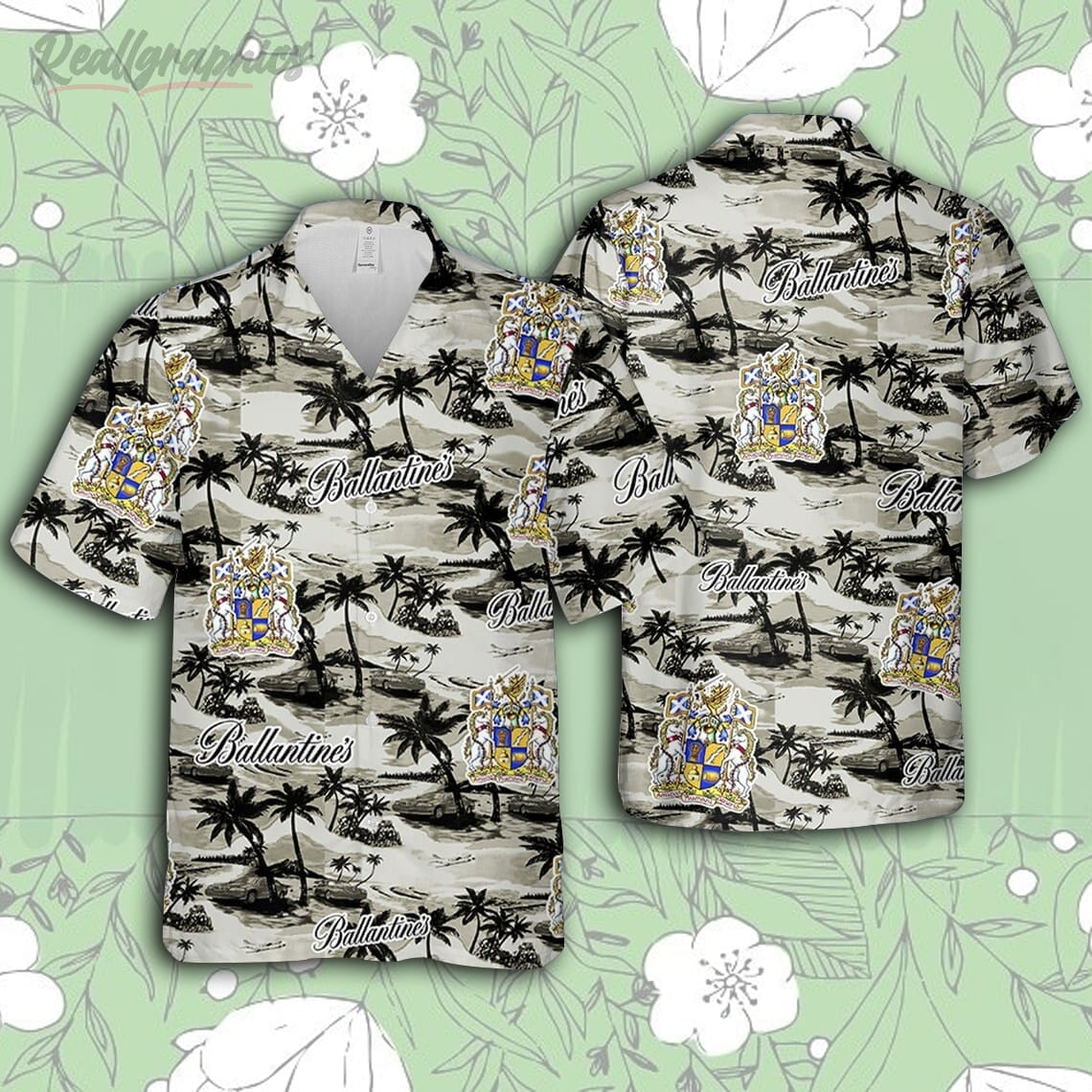 ballantines hawaiian sea island pattern shirt hawaii beer loves shirt
